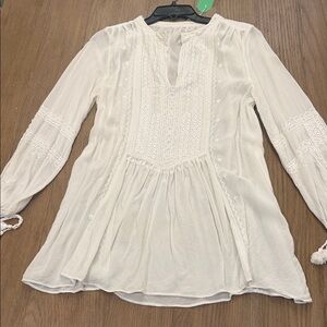 Elegant Cream Embroidered Women's Top